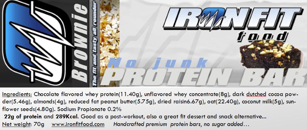 Iron Fit Food Natural Protein Brownie. Made in Thailand Protein Brownie