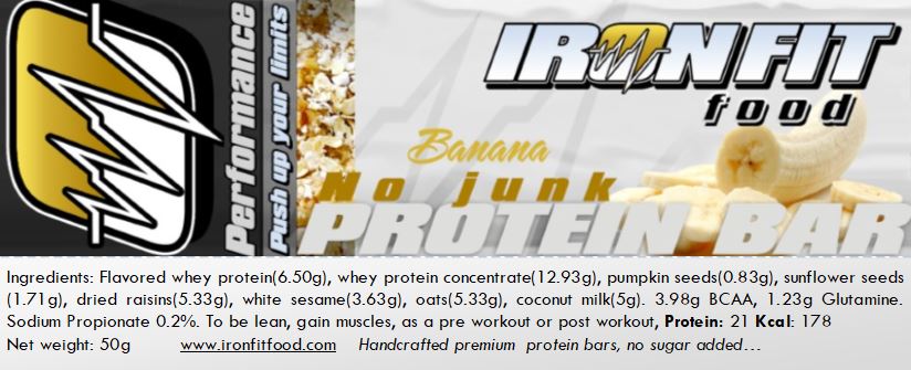 Iron Fit Food Performance Protein Bar. Natural Protein Bars Made in Thailand